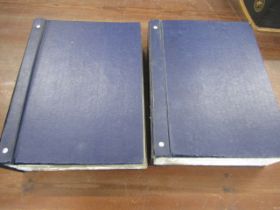 2 blue loose leaf stamp albums around the world most post 1950 some £570 cat value