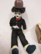 Charlie Chaplin doll with porcelain face and material body