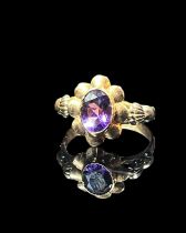 18ct gold amethyst ring