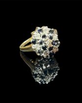 Sapphire and Diamond 9ct gold cluster ring