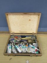 Artists box with paints and brushes etc