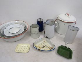 collection of enamel wares
