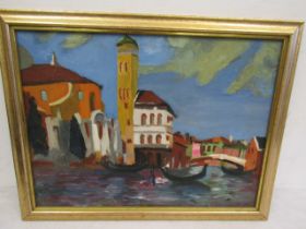 C.R Hazell (local artist) oil on board Saint Geremia, Venice 45x35cm