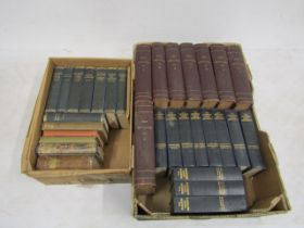 2 Boxes of vintage books to include Harmsworth 1906 Self Educator volumes 1-8 and Charles Dickens