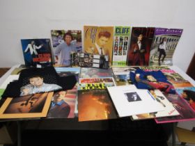 Cliff Richard collection of Records, Calendars, Tshirts records to inc 8 love songs, the best of C.R