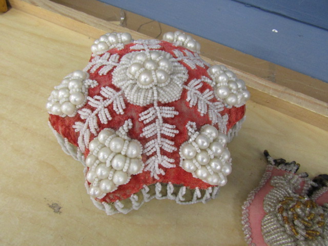 3 Victorian beaded pin cushions - Image 2 of 5