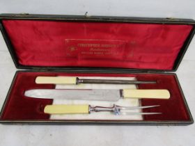 A cased carving set