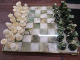 An onyx chess set some pieces have damage
