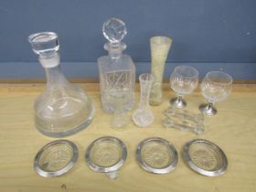 Quality glass decanters and glasses etc