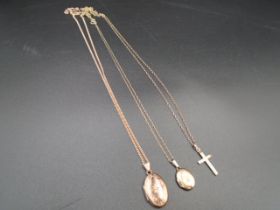 A 9ct Gold chain and locket, a rose 9ct gold chain and locket with a small diamond, and a 9ct Gold