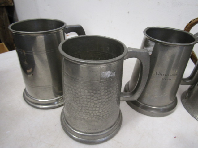 Pewter tankards and coffee pot - Image 3 of 4