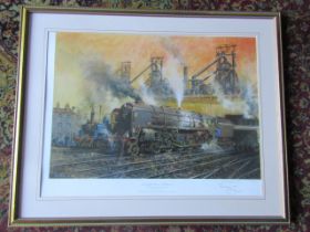 After Terence Cuneo 'Last of the Steam Workhorses' limited numbered 773/850 signed print, framed and