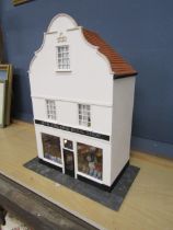 No8 The Old Book Shop, Downham Market scratch built scale model with internal LED lighting. H52cm