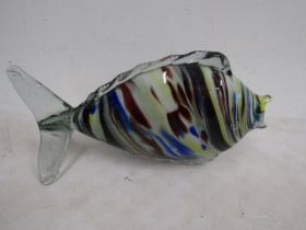 Glass multi coloured fish 47cm