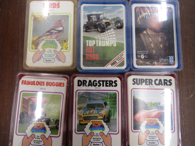 Top Trumps card sets, 12 full size and 3 mini. great condition