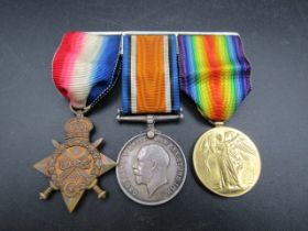 WW1 1914-1915 Mons Star Metal Trio to CPL. A. P. Deighton . Suffolk Regiment