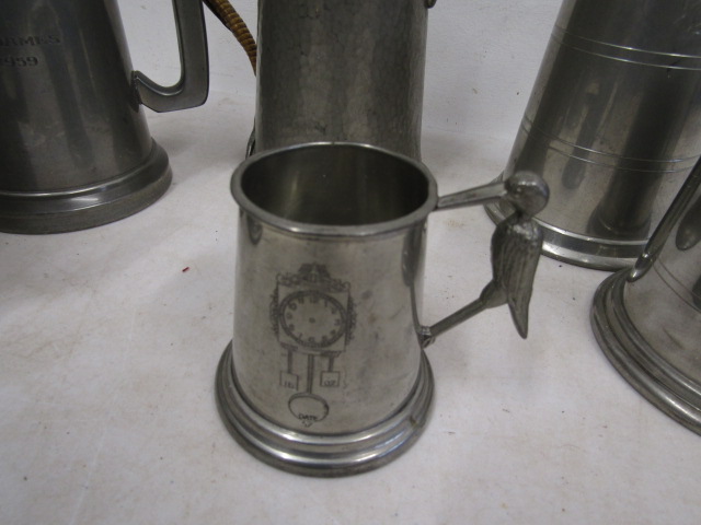 Pewter tankards and coffee pot - Image 2 of 4