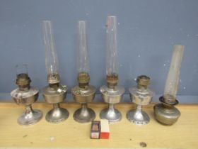 6 Vintage oil lamps