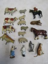 Very old lead farm toys and figures