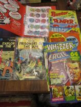 1980s magazines and Tazos folder and contents