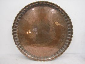Turkish hammered copper tray 26" dia