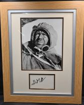 Framed promotional photo of John Mills from the 1948 "Scott of Antarctic" film with signature below