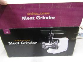 Andrew James food mincer/meat grinder/sausage maker. used once in box