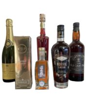 6 bottles to include: 1 bt of Dickerson Port 1 bt of Joseph Perrier Cuvee Royal Champagne  1 bt of