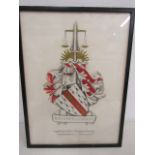 Lithograph of the Arms of the magistrates association by L.C Evetts