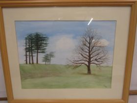 Iris Davies 'Los Arboles (The trees)  watercolour, local Norfolk artist