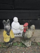 3 Concrete garden ornaments