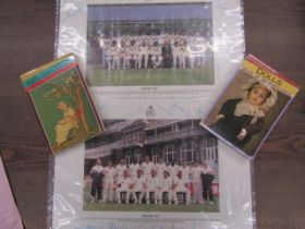 2 cricket team prints and 2 postcard books