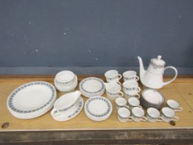 Opaline glass part dinner service and Noritake coffee set for 8 (missing one cup)