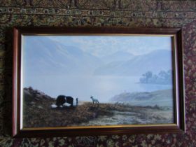 After Coulson print of a Sheepdog, framed and glazed 54cm x 85cm approx