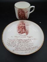 Macintyre 'A Gentleman in Kharki' cup and saucer in very good condition- rare to find