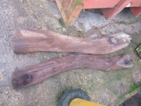 2 Oak beams from a 17th century farm house, both over 6th long with signs of woodworm
