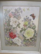 Marjorie Dawson, Norwich artist watercolour titled 'Siesta' Faeries, flowers and butterflies