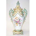 Large Royal Doulton lidded twin handle vase