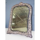 Enormous Victorian sterling silver front mirror