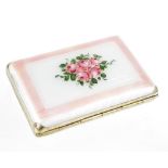 French silver and enamel ladies cigarette case