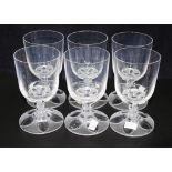 Six Lalique "Valencay" wine glasses