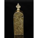 Antique silver gilt engraved perfume bottle