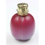 Rare Victorian plum form perfume bottle