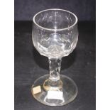 Georgian diamond faceted small cordial glass