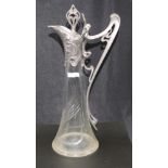 WMF art nouveau silver plate cased claret jug