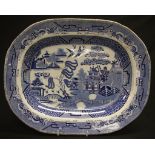 Large early Victorian Willow pattern platter