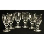 Six Waterford 'Kathleen' sherry/port glasses