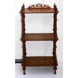 Victorian walnut 3 tier whatnot