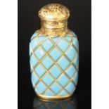 Antique gold & turquoise glass perfume bottle