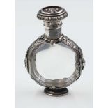 Ornate Continental silver & glass perfume bottle